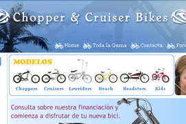 Página web chopperbikes.com, Captura 1