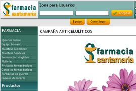 Diseño de la web farmaciasantamaria.com